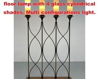 Lot 88 Parzinger Style candelabra floor lamp with 4 glass cylindrical shades. Multi configurations light. 