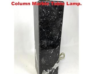 Lot 93 Gibbings Style Square Column Marble Table Lamp. 
