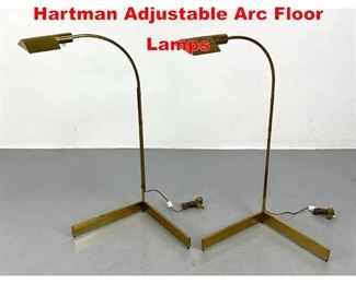 Lot 126 Pair of Brass Cedric Hartman Adjustable Arc Floor Lamps