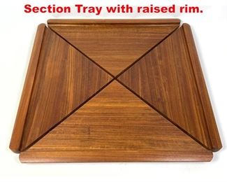 Lot 153 Dansk IHQ Rare Wood Section Tray with raised rim.