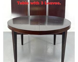 Lot 152 Angled Leg Base Dining Table with 3 Leaves. 