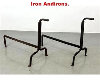 Lot 165 Modernist Minimalist Iron Andirons. 