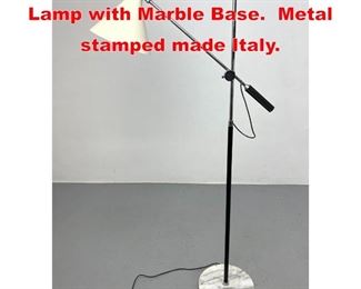 Lot 172 Arteluce Single Arm Floor Lamp with Marble Base. Metal stamped made Italy. 
