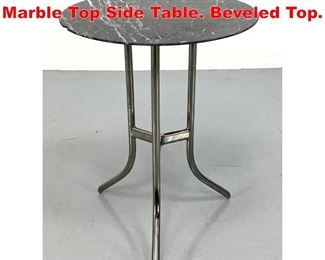 Lot 188 CEDRIC HARTMAN Style Marble Top Side Table. Beveled Top. 