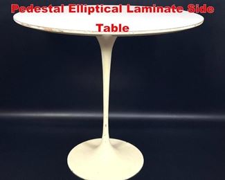 Lot 201 Eero Saarinen Knoll Pedestal Elliptical Laminate Side Table
