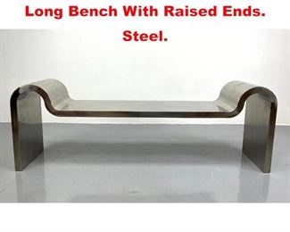 Lot 219 Large Karl Springer Style Long Bench With Raised Ends. Steel. 
