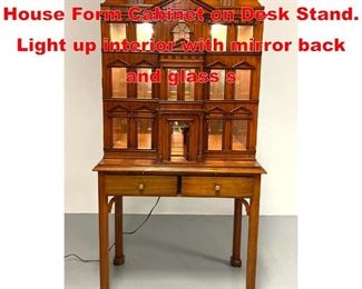 Lot 234 MAITLAND SMITH Doll House Form Cabinet on Desk Stand. Light up interior with mirror back and glass s