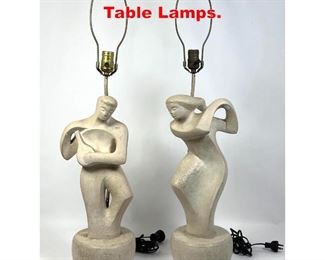 Lot 238 Pair Rema Plaster Figural Table Lamps. 