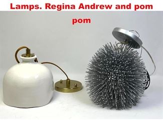 Lot 250 2pcs Modern Style Pendant Lamps. Regina Andrew and pom pom 