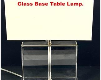 Lot 254 Contemporary Heavy Solid Glass Base Table Lamp. 