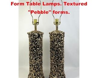 Lot 273 Brutalist Textured Column Form Table Lamps. Textured Pebble forms. 