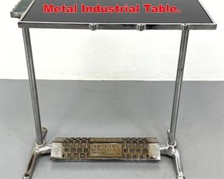 Lot 274 Art Deco Era SNYDER S Metal Industrial Table. 