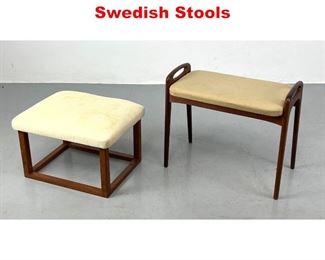 Lot 275 2pc Danish Modern Teak Swedish Stools