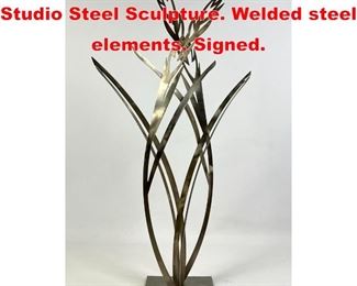 Lot 314 MARSH SCOTT Modernist Studio Steel Sculpture. Welded steel elements. Signed. 