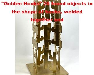 Lot 322 Joseph Seltzer Sculpture. Golden Hooks 28 found objects in the shape of hooks, welded together and