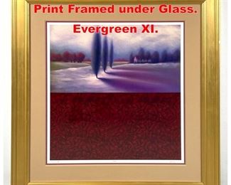 Lot 357 GEORGE VINCENT Chrome Print Framed under Glass. Evergreen XI. 