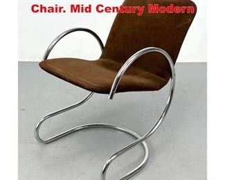 Lot 364 Single Chrome Tube Arm Chair. Mid Century Modern 