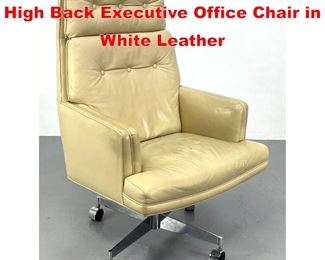 Lot 363 Edward Wormley Dunbar High Back Executive Office Chair in White Leather 