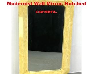 Lot 388 Tesselated Bone Tile Modernist Wall Mirror. Notched corners.