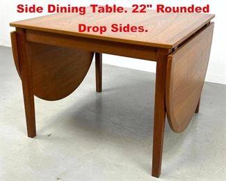 Lot 391 Danish Modern Teak Drop Side Dining Table. 22 Rounded Drop Sides. 