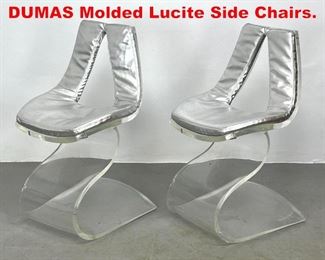 Lot 395 Pair BORIS TABACOFF DUMAS Molded Lucite Side Chairs. 