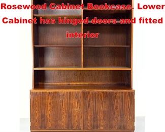Lot 428 POUL HUNDEVARD 2 Piece Rosewood Cabinet Bookcase. Lower Cabinet has hinged doors and fitted interior