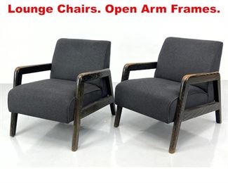 Lot 436 Pr Cerused Oak Modernist Lounge Chairs. Open Arm Frames. 