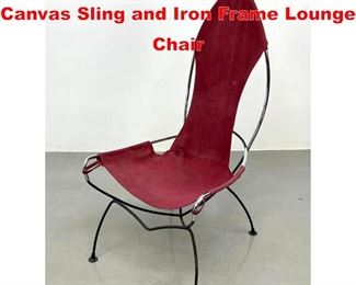 Lot 443 Tony Paul High back Canvas Sling and Iron Frame Lounge Chair