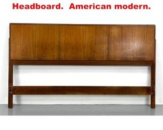 Lot 447 Walnut Mid Century Modern Headboard. American modern.