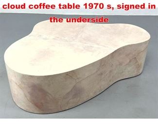 Lot 457 Karl Springer parchment cloud coffee table 1970 s, signed in the underside