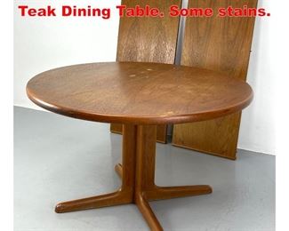 Lot 478 SKOVBY Danish Modern Teak Dining Table. Some stains. 