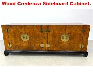 Lot 500 Hollywood Regency Burl Wood Credenza Sideboard Cabinet. 
