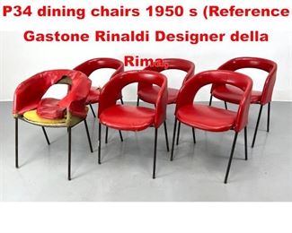 Lot 503 Set 6 Red Gastone Rinaldi P34 dining chairs 1950 s Reference Gastone Rinaldi Designer della Rima, 