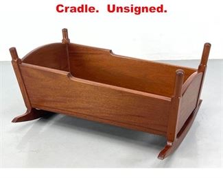 Lot 515 Custom Made Wood Cradle. Unsigned. 