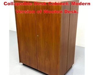 Lot 524 Danish Modern Teak Collapsible Desk Cabinet. Modern Version of Wooten Desk. 