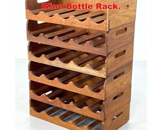 Lot 531 6 Section stacking Teak Wine Bottle Rack. 