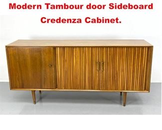 Lot 537 FURNETTE American Modern Tambour door Sideboard Credenza Cabinet. 