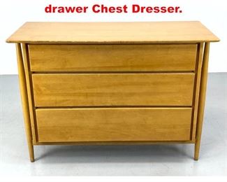 Lot 546 Mid Century Modern 3 drawer Chest Dresser. 