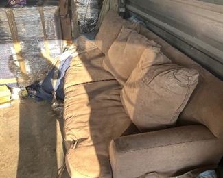 Wonderful suede couch a must see and feel in mint condition.