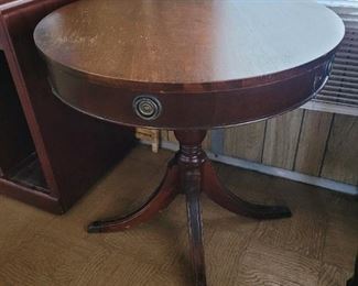 Antique, round table with one drawer