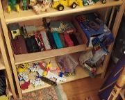 Some of the toys available- trucks, trains, dolls, children's books, plush, more