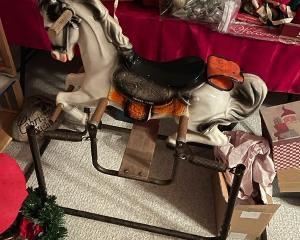 Vintage bouncy horse- lots of great vintage toys and dolls