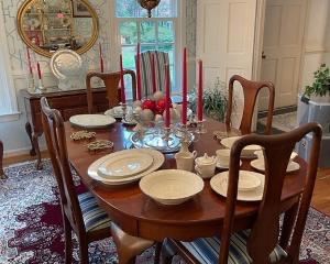 Virginia Galleried dining table and chairs