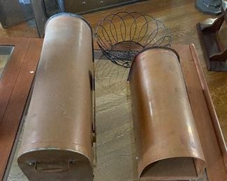 Hand made copper mailboxes.