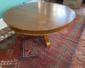 Super solid oak round coffee table.