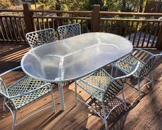 Patio table and chairs.