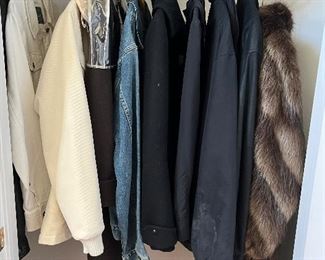 Assorted men and woman’s jackets 