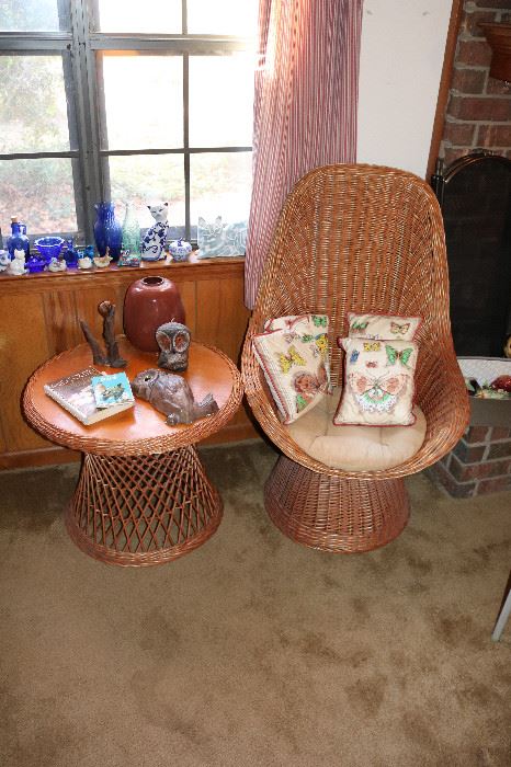 Wicker Chair and Table