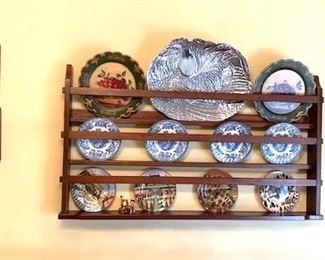 Arthur Court turkey platter and sets of decorative plates