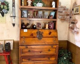 Pine secretary bookcase